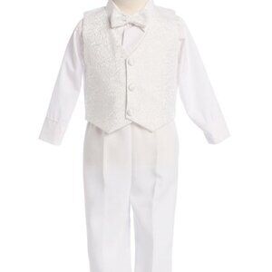 3/6M - Baby Boys Baptism Outfit w/ Jacquard Vest, & Pants (8590)